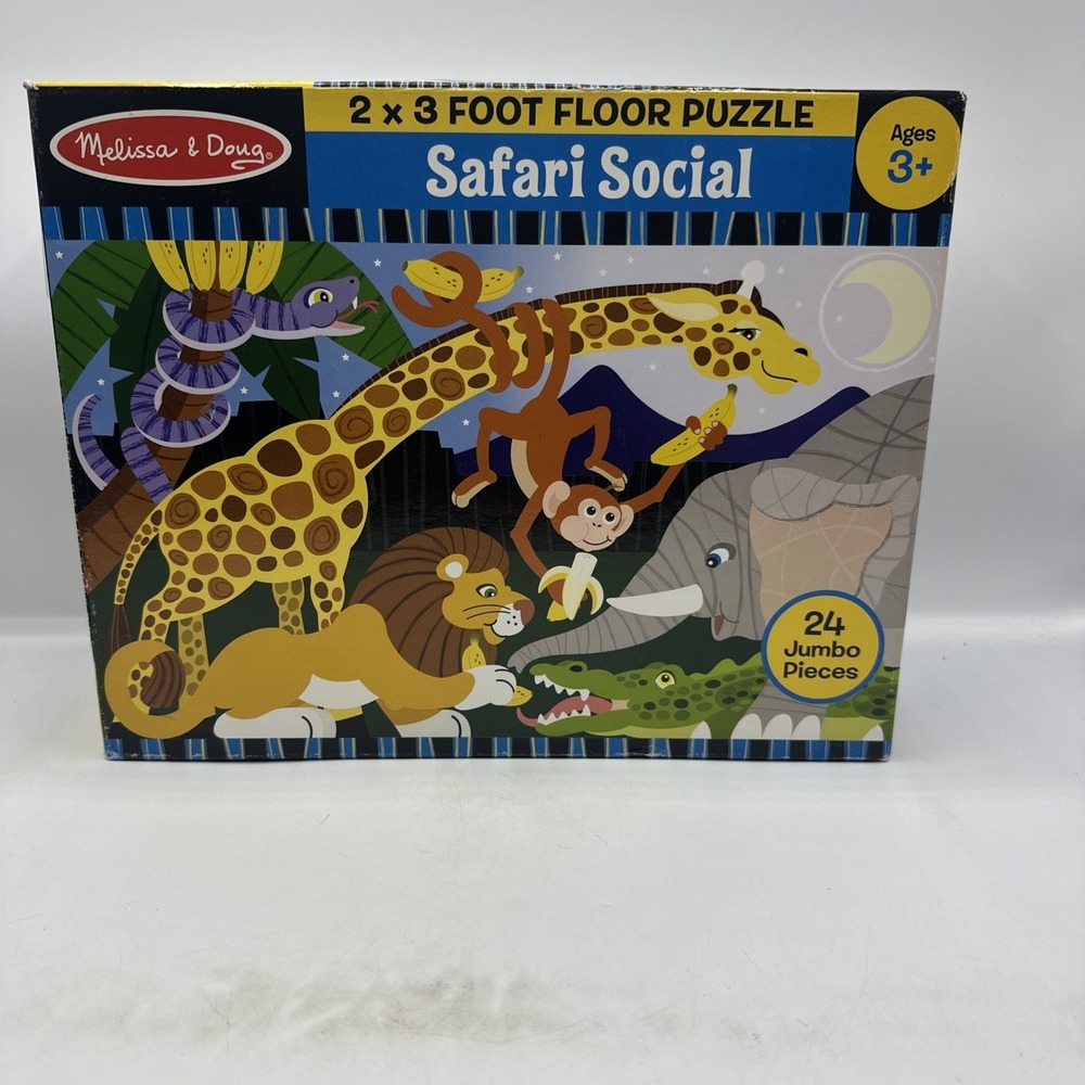 Melissa & Doug Safari Social Floor Puzzle 24 Pieces Used